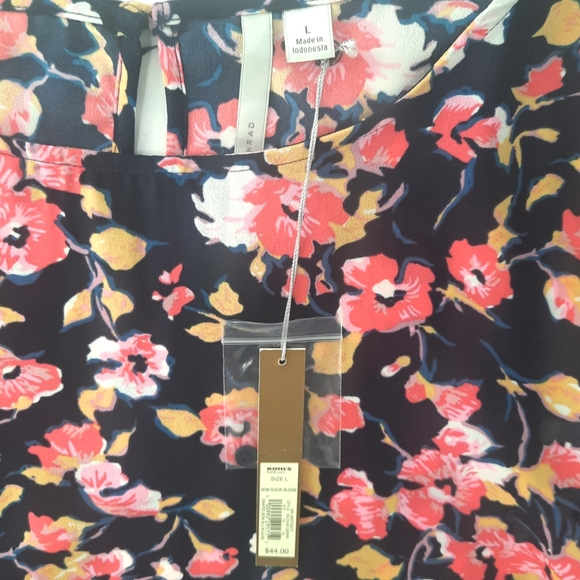 NWT LC Lauren Conrad Bow-Sleeve Crepe Top Women's - Picture 3 of 6